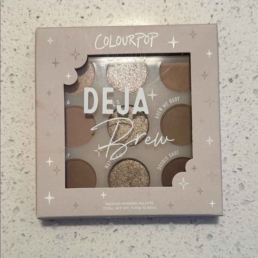ColourPop Deja Brew Eyeshadow Palette - Neutral and Glitter Shades - Picture 1 of 2